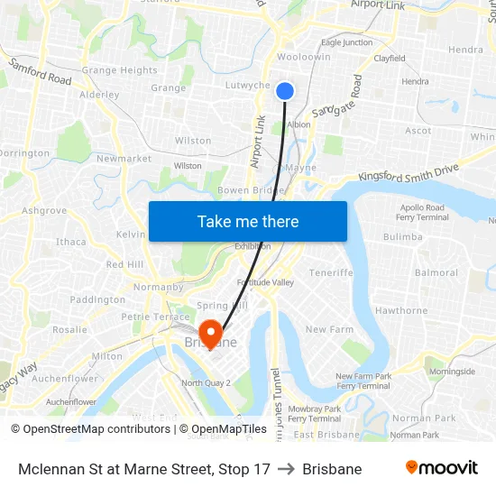 Mclennan St at Marne Street, Stop 17 to Brisbane map