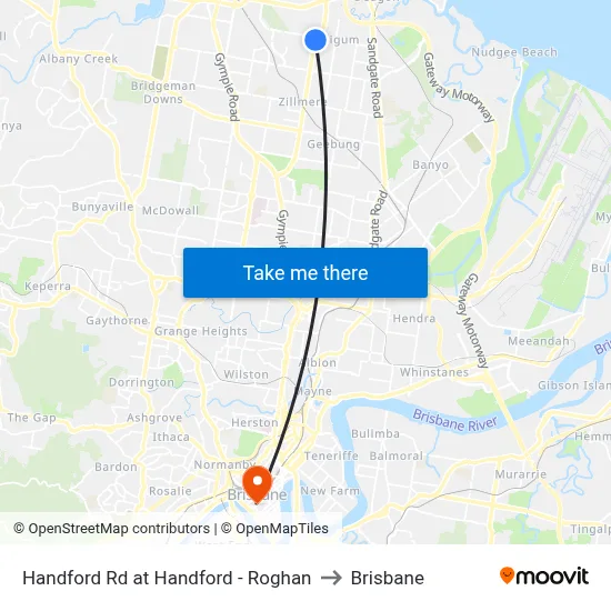 Handford Rd at Handford - Roghan to Brisbane map