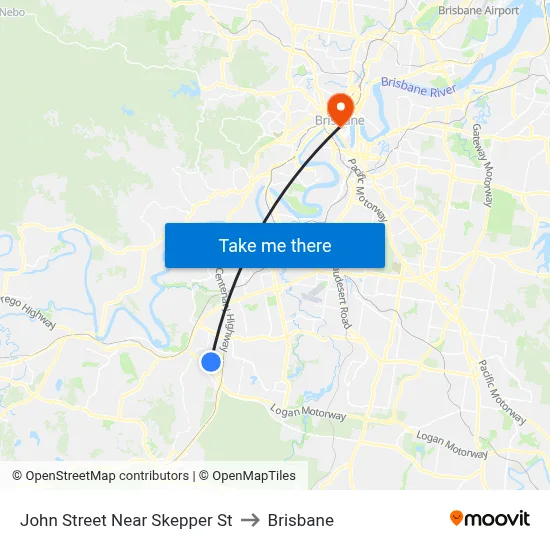John Street Near Skepper St to Brisbane map