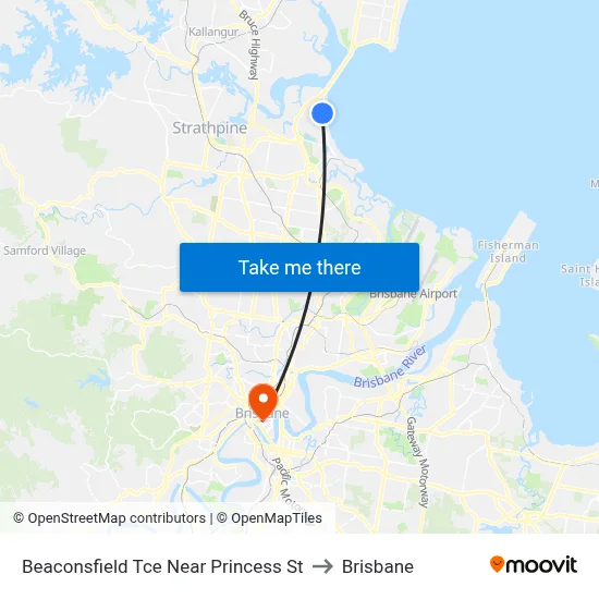 Beaconsfield Tce Near Princess St to Brisbane map