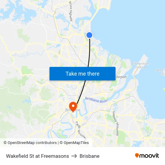 Wakefield St at Freemasons to Brisbane map