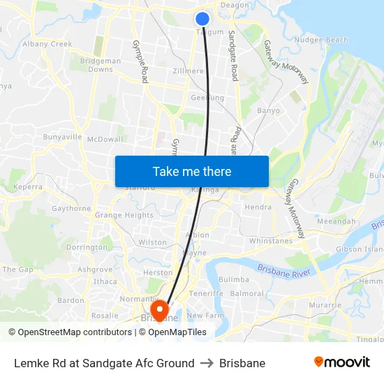Lemke Rd at Sandgate Afc Ground to Brisbane map