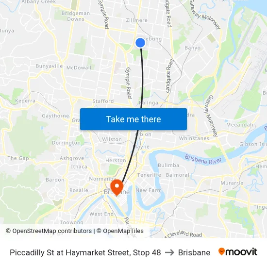 Piccadilly St at Haymarket Street, Stop 48 to Brisbane map