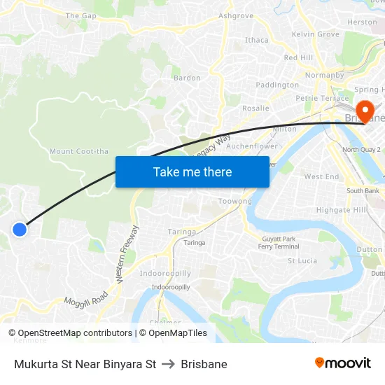 Mukurta St Near Binyara St to Brisbane map