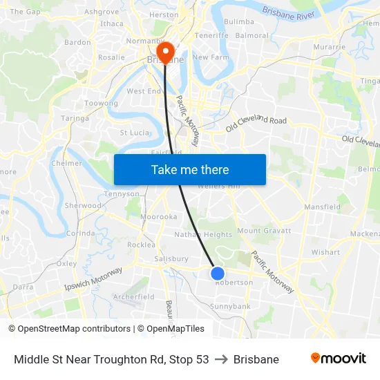 Middle St Near Troughton Rd, Stop 53 to Brisbane map