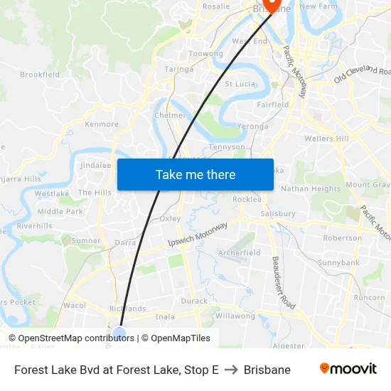 Forest Lake Bvd at Forest Lake, Stop E to Brisbane map