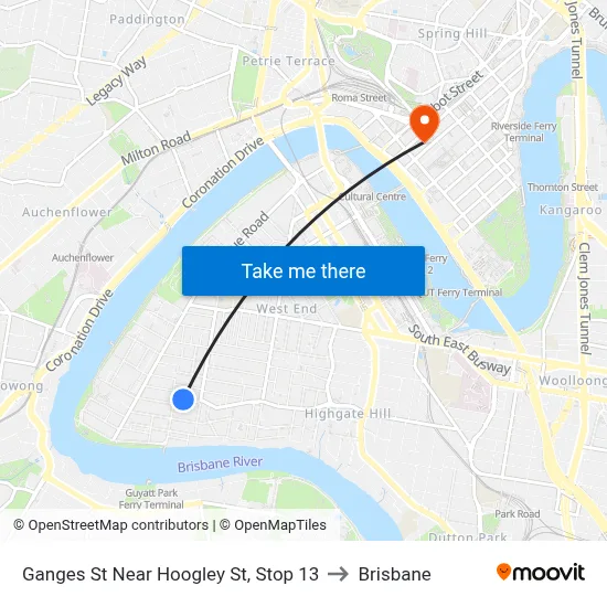 Ganges St Near Hoogley St, Stop 13 to Brisbane map