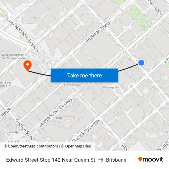 Edward Street Stop 142 Near Queen St to Brisbane map