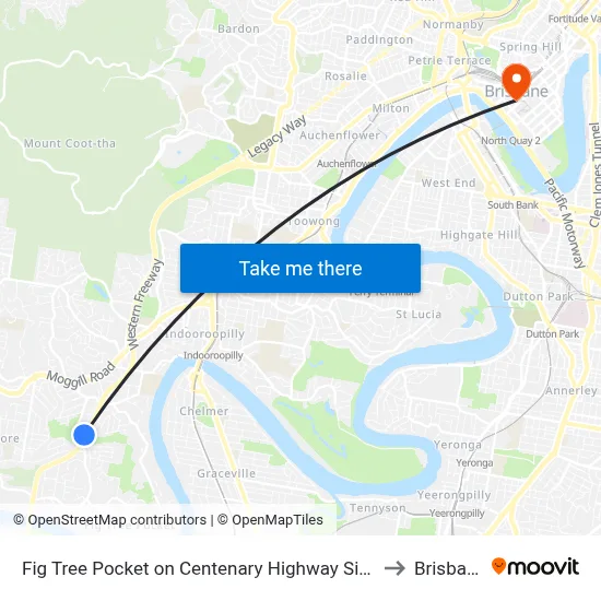 Fig Tree Pocket on Centenary Highway Siding to Brisbane map