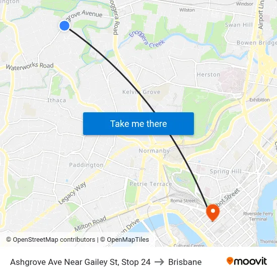 Ashgrove Ave Near Gailey St, Stop 24 to Brisbane map