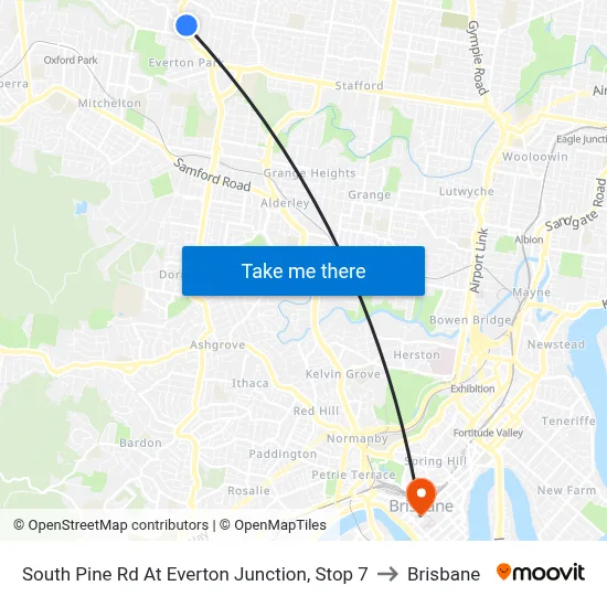South Pine Rd At Everton Junction, Stop 7 to Brisbane map