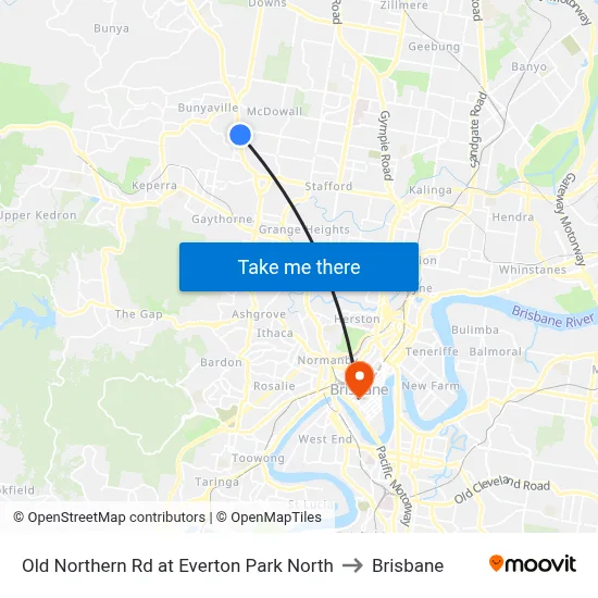 Old Northern Rd at Everton Park North to Brisbane map