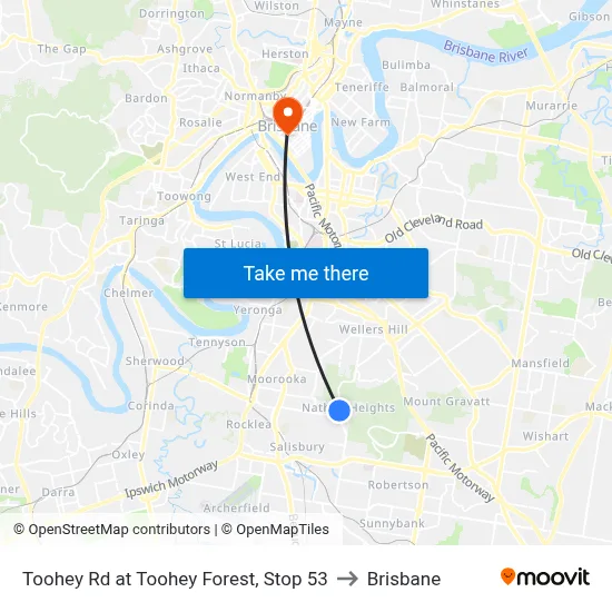 Toohey Rd at Toohey Forest, Stop 53 to Brisbane map