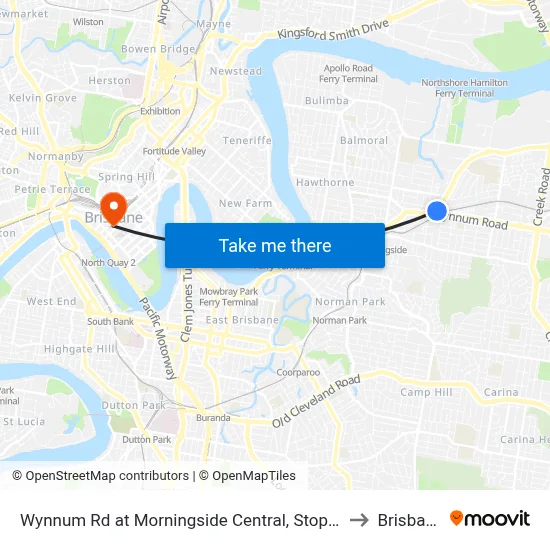 Wynnum Rd at Morningside Central, Stop 30 to Brisbane map