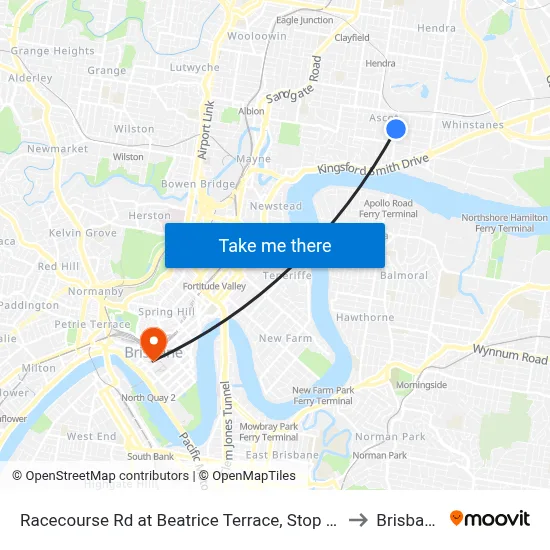 Racecourse Rd at Beatrice Terrace, Stop 22 to Brisbane map