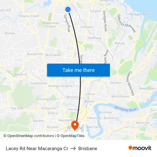 Lacey Rd Near Macaranga Cr to Brisbane map