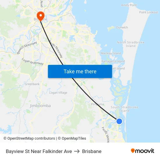 Bayview St Near Falkinder Ave to Brisbane map