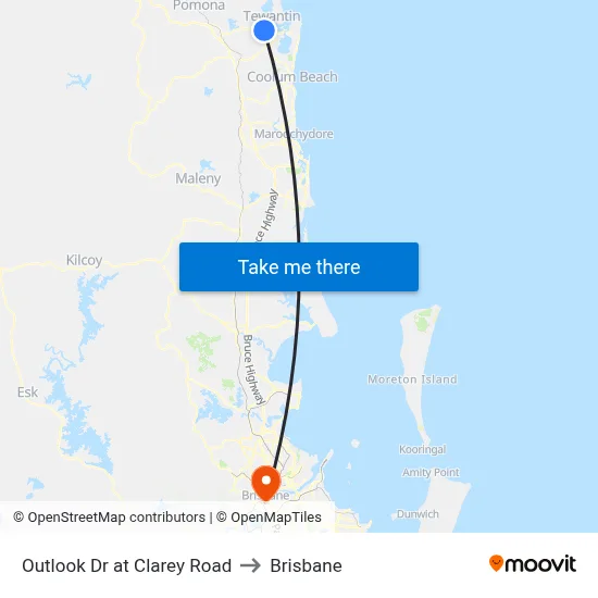 Outlook Dr at Clarey Road to Brisbane map