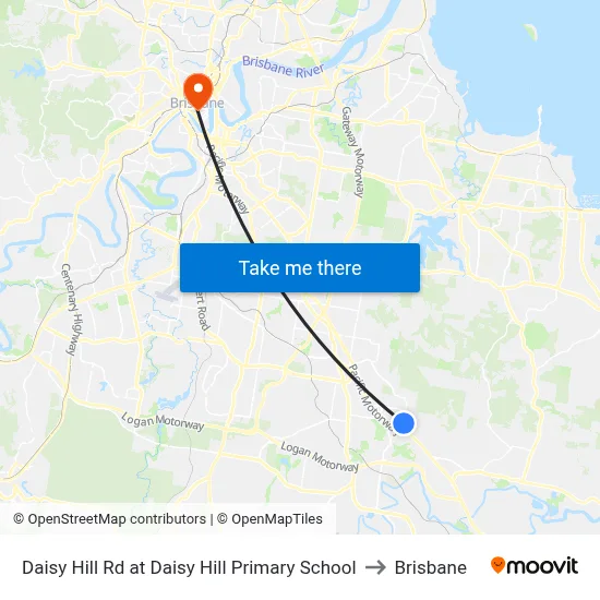 Daisy Hill Rd at Daisy Hill Primary School to Brisbane map