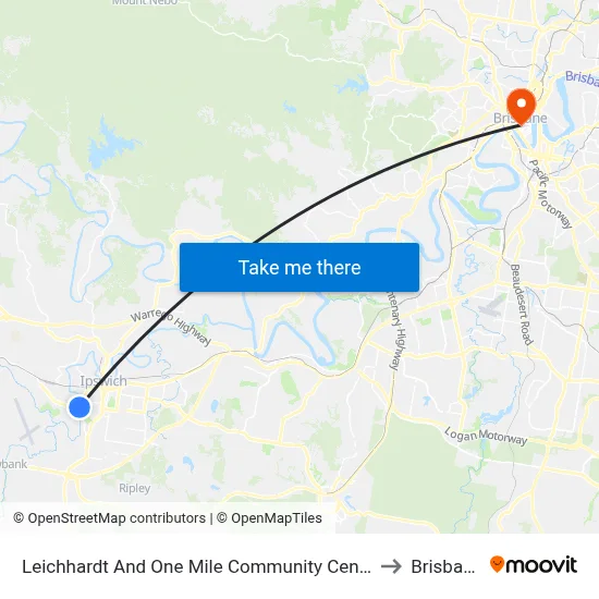 Leichhardt And One Mile Community Centre to Brisbane map