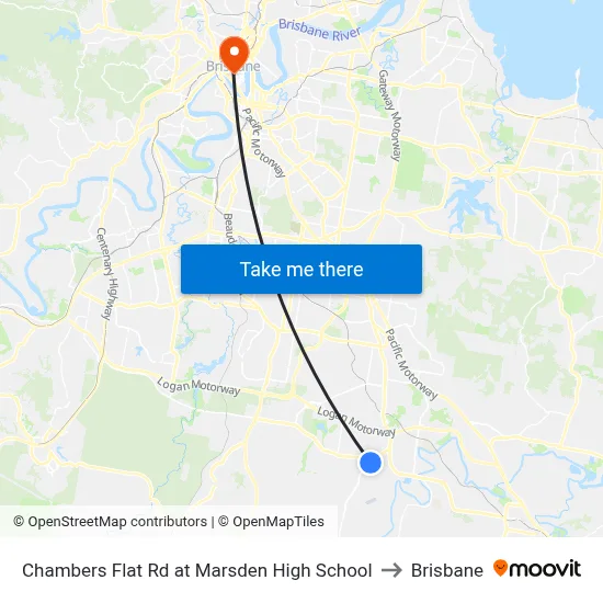 Chambers Flat Rd at Marsden High School to Brisbane map