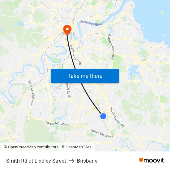 Smith Rd at Lindley Street to Brisbane map