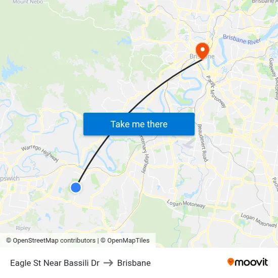 Eagle St Near Bassili Dr to Brisbane map