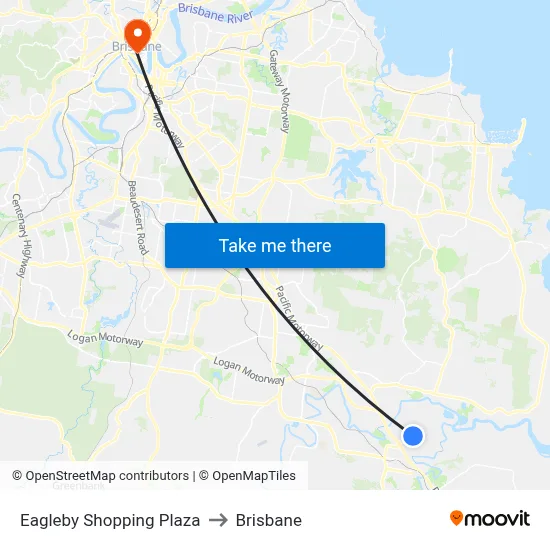 Eagleby Shopping Plaza to Brisbane map