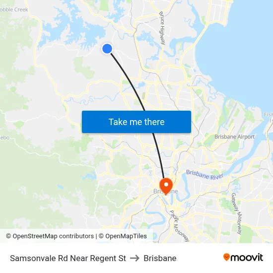 Samsonvale Rd Near Regent St to Brisbane map
