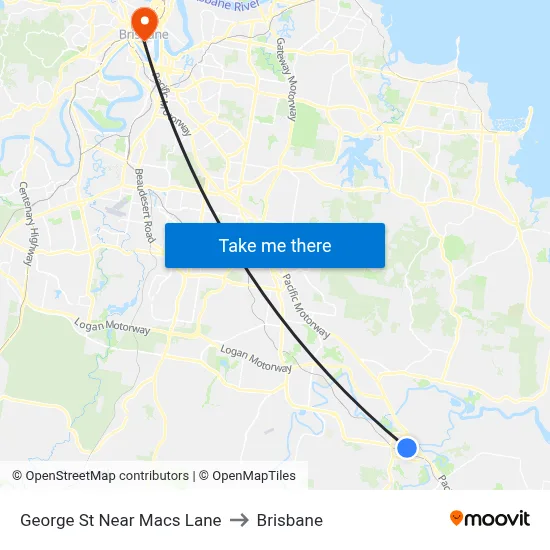 George St Near Macs Lane to Brisbane map