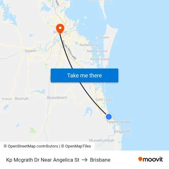 Kp Mcgrath Dr Near Angelica St to Brisbane map