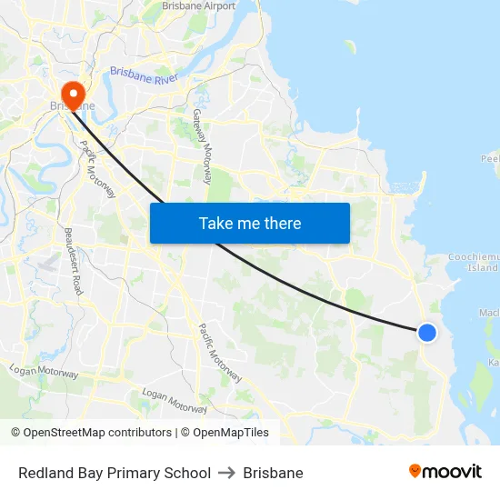 Redland Bay Primary School to Brisbane map