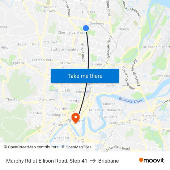 Murphy Rd at Ellison Road, Stop 41 to Brisbane map