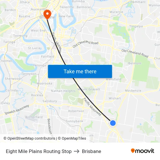 Eight Mile Plains Routing Stop to Brisbane map