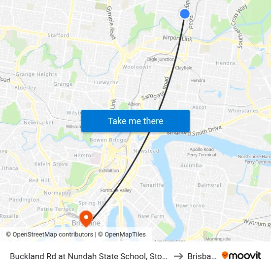 Buckland Rd at Nundah State School, Stop 38a to Brisbane map