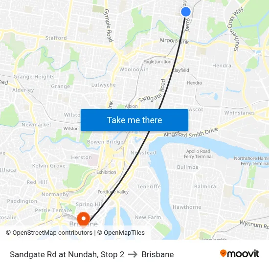 Sandgate Rd at Nundah, Stop 2 to Brisbane map