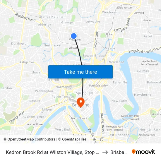 Kedron Brook Rd at Wilston Village, Stop 20 to Brisbane map