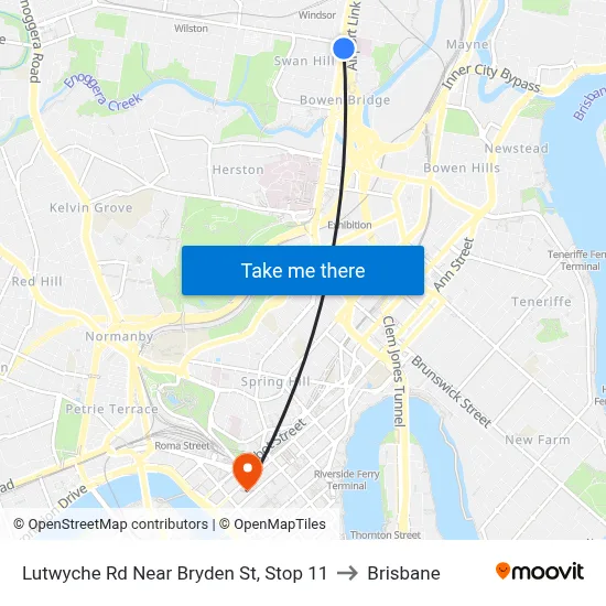 Lutwyche Rd Near Bryden St, Stop 11 to Brisbane map