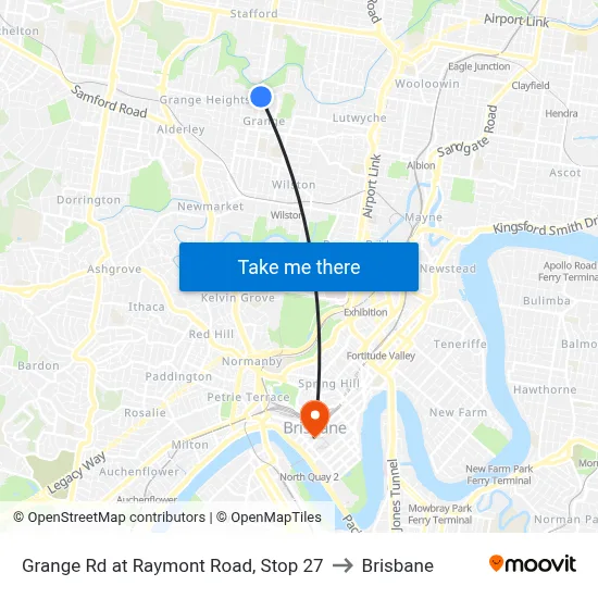 Grange Rd at Raymont Road, Stop 27 to Brisbane map