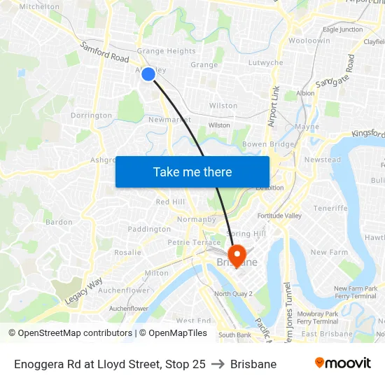 Enoggera Rd at Lloyd Street, Stop 25 to Brisbane map