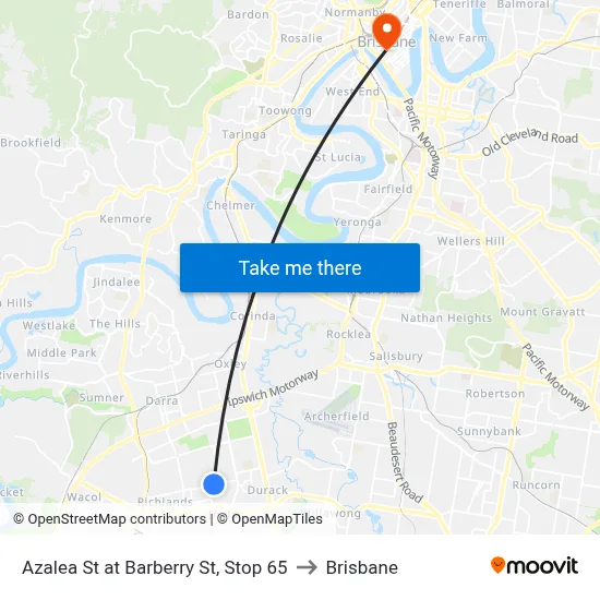 Azalea St at Barberry St, Stop 65 to Brisbane map