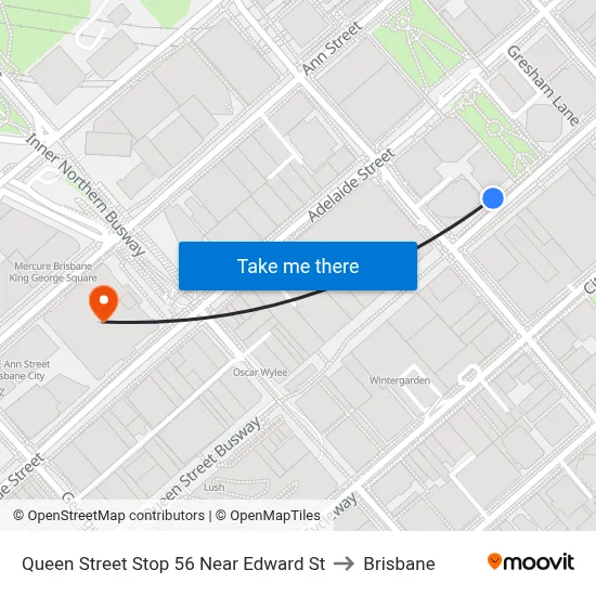 Queen Street Stop 56 Near Edward St to Brisbane map