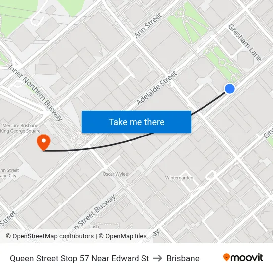 Queen Street Stop 57 Near Edward St to Brisbane map