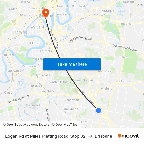 Logan Rd at Miles Platting Road, Stop 82 to Brisbane map