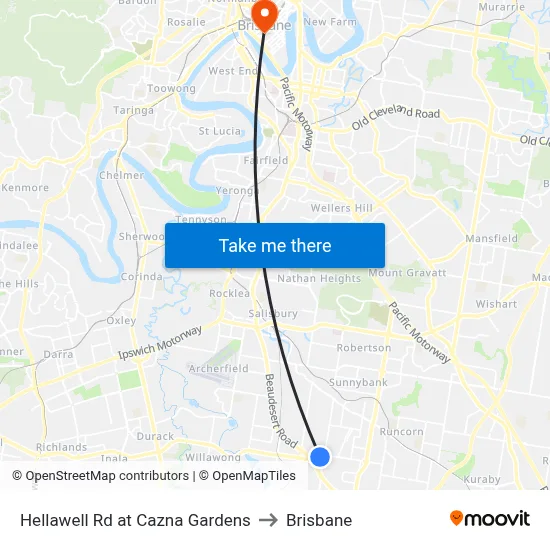 Hellawell Rd at Cazna Gardens to Brisbane map