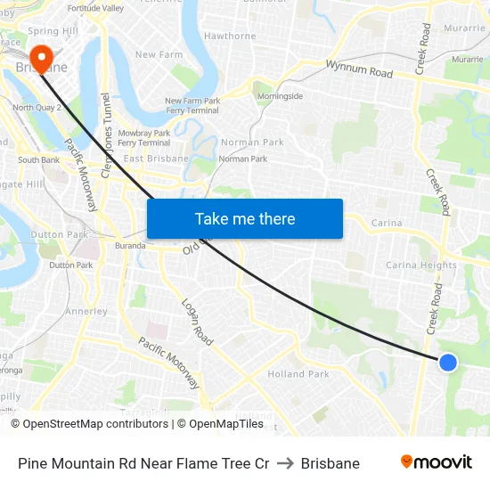 Pine Mountain Rd Near Flame Tree Cr to Brisbane map