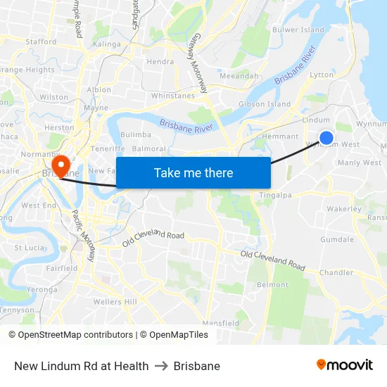 New Lindum Rd at Health to Brisbane map