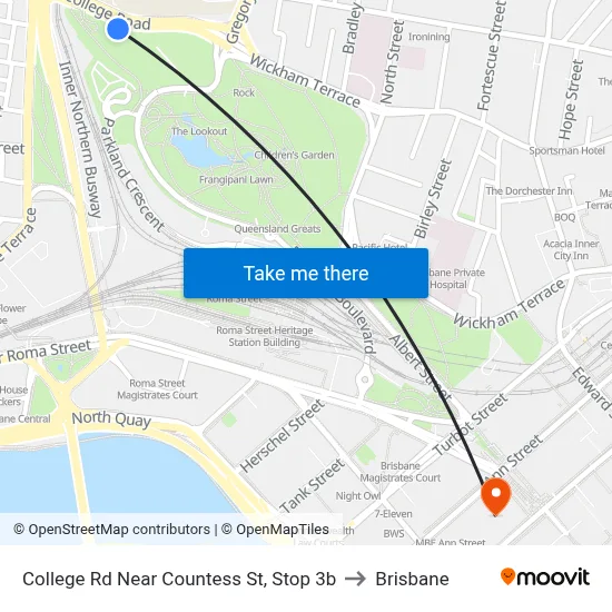 College Rd Near Countess St, Stop 3b to Brisbane map