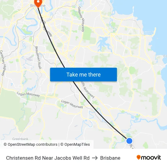 Christensen Rd Near Jacobs Well Rd to Brisbane map