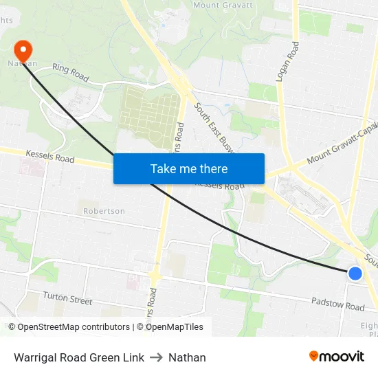 Warrigal Road Green Link to Nathan map